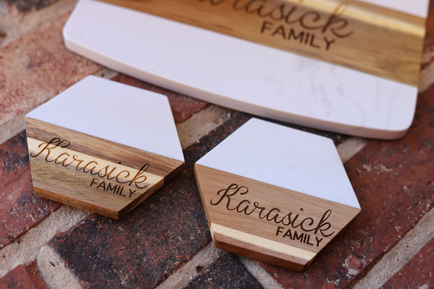 Custom Marble & Acacia Wood Serving Board Home Decor Risen Designs 