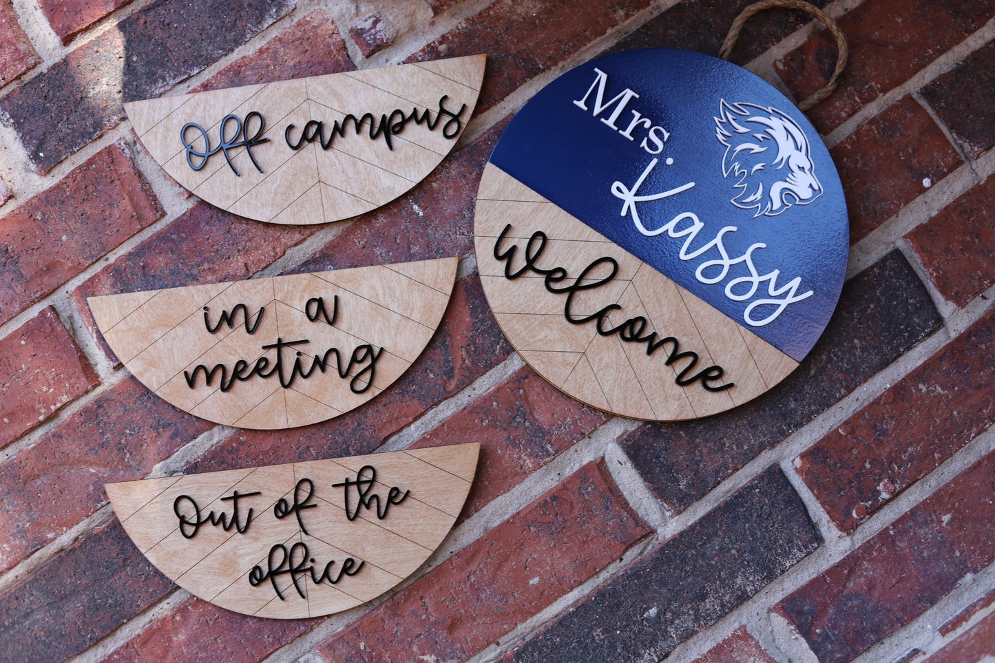 Personalized Door Sign with Interchangeable Messages Home Decor Risen Designs 