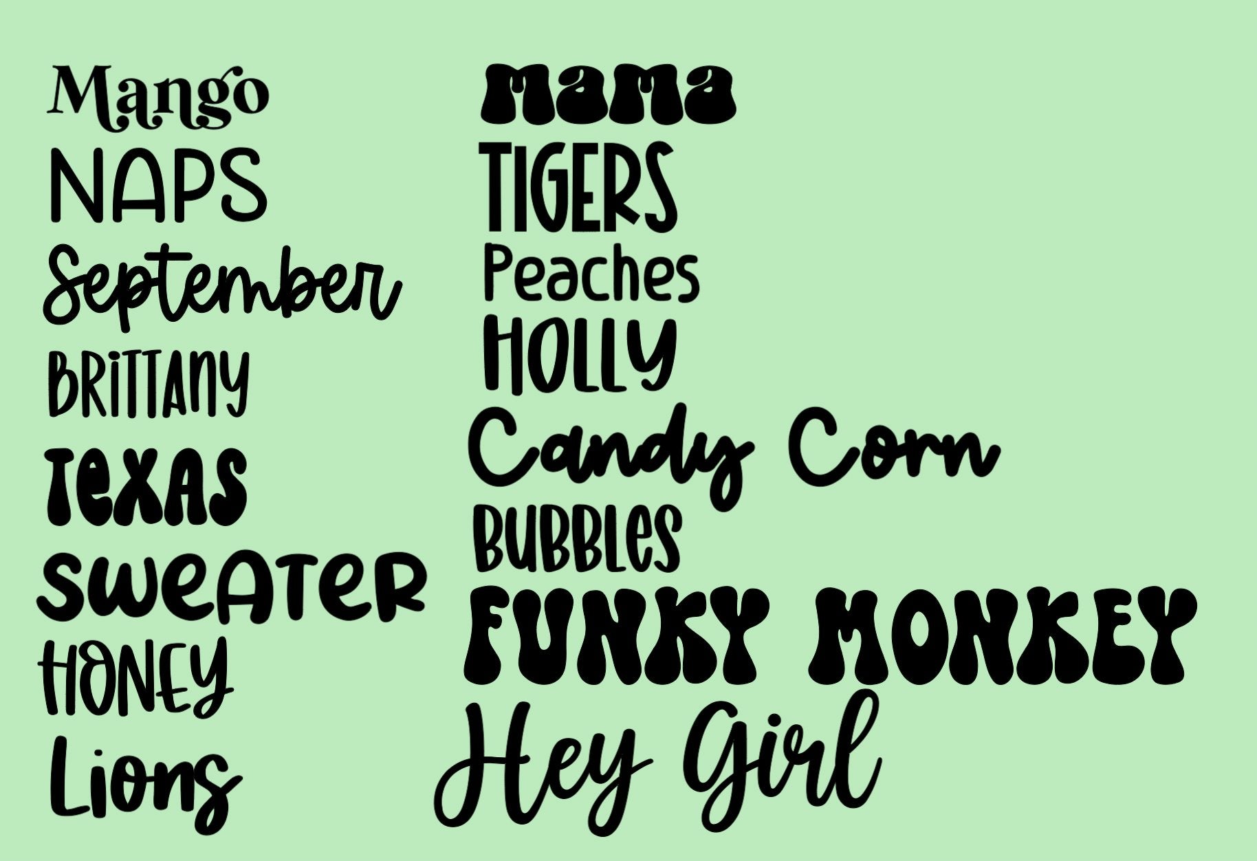 Font Names